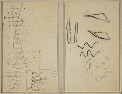 Neige (Kar); Seyahat Programı [recto] by Paul Gauguin