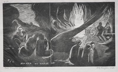 Nuh, Şeytan Konuşuyor Mahna Kötü Ruh Yok, 1893-94. by Paul Gauguin