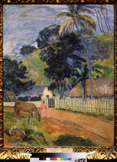 ""Manzara, yolda bir at"" (Manzara. Yolda Bir At) Tablo Paul Gauguin (1848-1903) 1899 Post-Empresyonizm Dim. 94x73 cm Puşkin Müzesi Moskova by Paul Gauguin