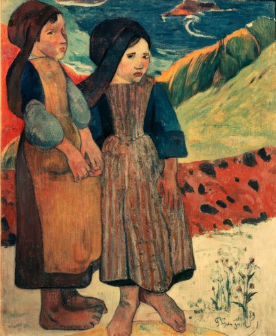 Deniz kenarında küçük Bretonlar by Paul Gauguin