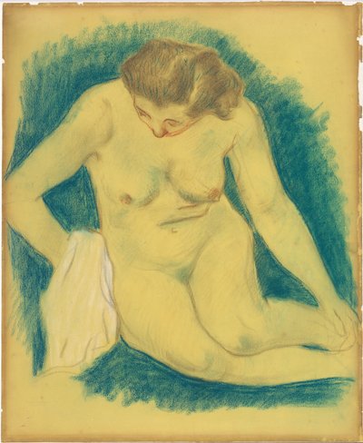 Oturmuş çıplak yukarıdan görüldü by Paul Gauguin