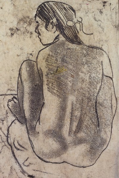 Oturan Arkadan Çıplak Tahiti, c.1902 by Paul Gauguin