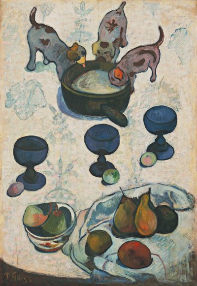 Üç Köpekli Natürmort by Paul Gauguin