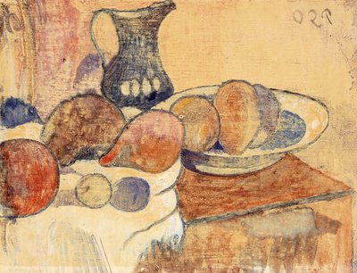 Sürahi ve Meyve ile Natürmort; Sürahi ve Meyveli Natürmort, 1899 dolayları by Paul Gauguin