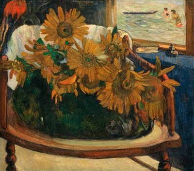 Bir koltukta ayçiçekleri Bir koltukta ayçiçekleri, 1901. by Paul Gauguin