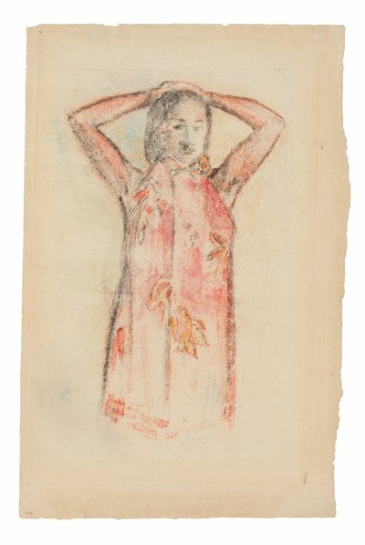 Pembe Pareulu Tahiti Kızı by Paul Gauguin