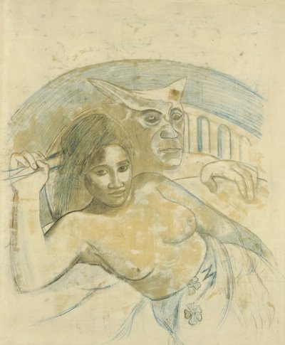 Kötü Ruhlu Tahiti Kadını by Paul Gauguin