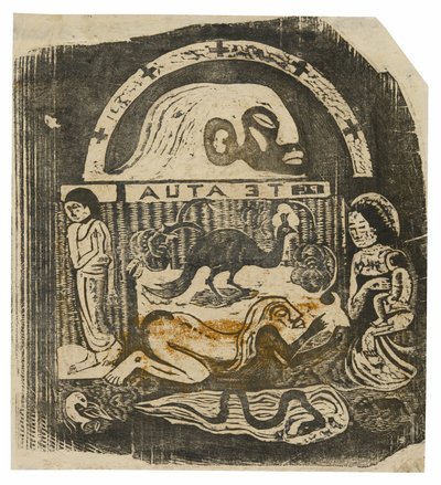 Te atua (Tanrı), Geç Ahşap Blok Baskılar Süitinden by Paul Gauguin