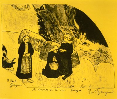Volpini Süitinden Denizin Dramı, Brittany: Dessins litografileri, 1889., 1889. by Paul Gauguin