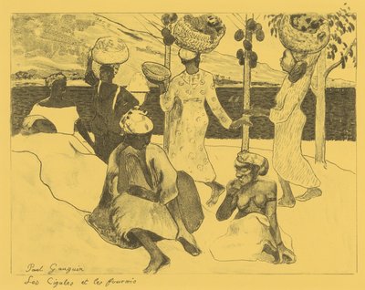 Çekirgeler ve Karıncalar: Martinik Hatırası, Volpini Suite: Dessins l..., 1889. by Paul Gauguin