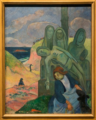 Yeşil İsa - Paul Gauguin (1848-1903) - 92 cm x 73 cm - Belçika Kraliyet Güzel Sanatlar Müzeleri - İzlenimcilik Sonrası - Breton Calvary by Paul Gauguin