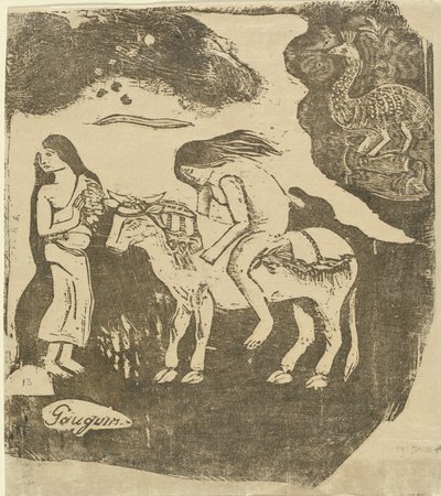 Europa L'enlevement d'Europe'a tecavüz, 1895'te veya sonrasında. by Paul Gauguin