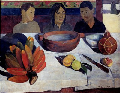 Yemek ya da muz Genç Tahiti masada. Paul Gauguin (1848-1903) 1891 Güneş tarafından yapılan tablo. 0,73 x 0,92 m Paris, musee d