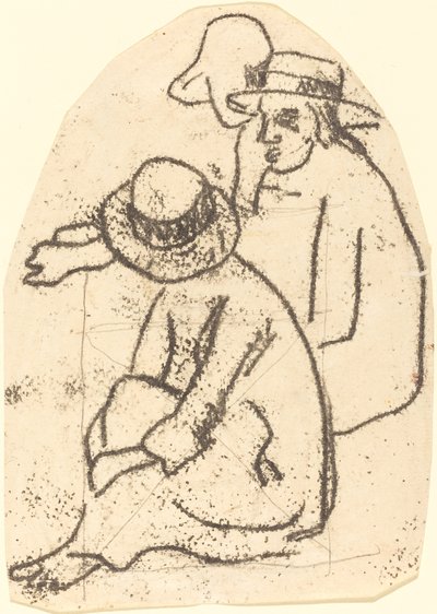 Üç Tahitili ("La soeur de charite" çalışması) by Paul Gauguin