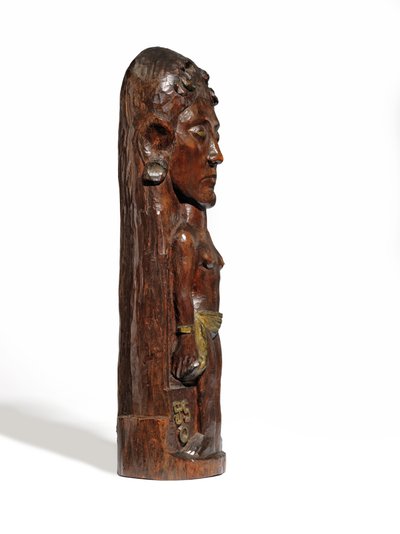 Thérèse, c.1902-3 (oyulmuş miro ahşap, yaldız ve bakır çiviler) (ayrıca bkz. 2835560-1) by Paul Gauguin