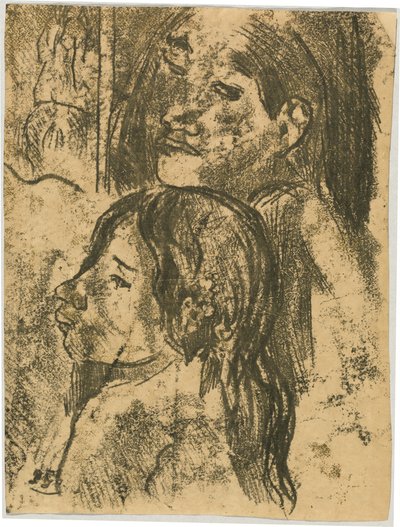 İki Marquesans [rekto] by Paul Gauguin