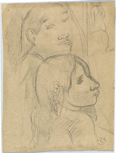 İki Marquesans [verso] by Paul Gauguin