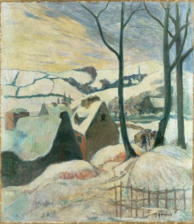 Kar altında köy by Paul Gauguin