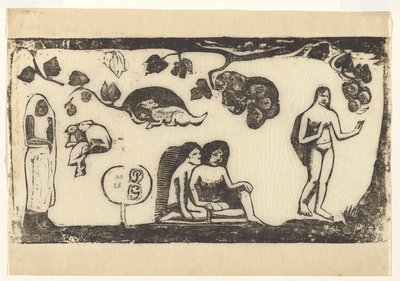 Kadınlar, Hayvanlar ve Yeşillik by Paul Gauguin