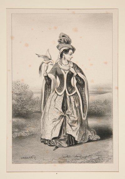 (CHATELAINE ORTA ÇAĞLAR.) by Paul Gavarni