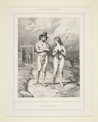APRES LE PECHE. by Paul Gavarni