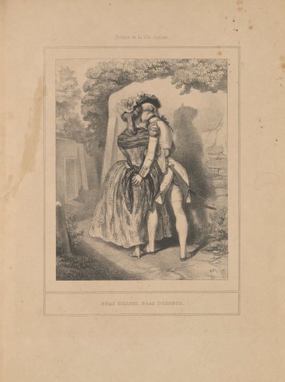 Mahrem Yaşam Sahneleri dizisinden kol kola by Paul Gavarni