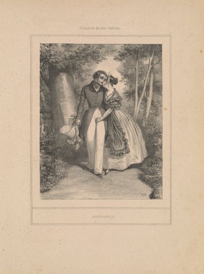 Konuşma, Mahrem Yaşamın Sahneleri dizisinden by Paul Gavarni