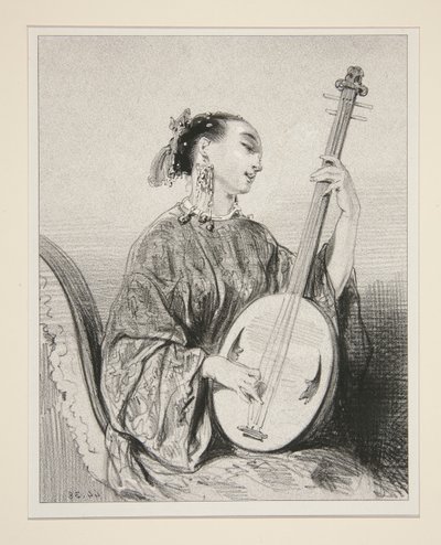 Çinli şarkıcı. by Paul Gavarni