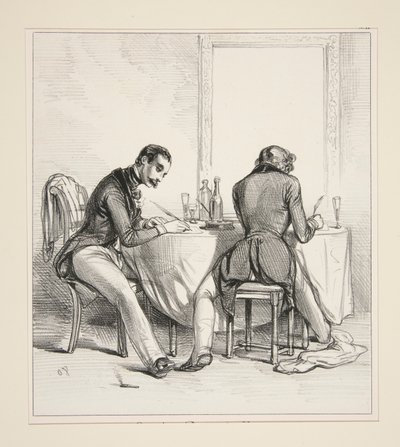 Çift giriş izni. Bizim (bu kelimenin üzeri çizilmiştir) Sevgili Adele by Paul Gavarni