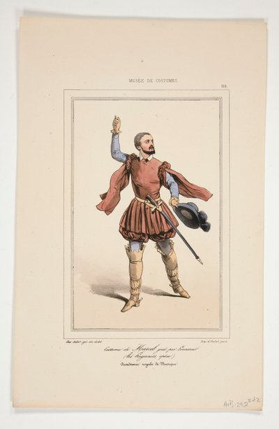 Levasseur tarafından oynanan Marcel kostümü. by Paul Gavarni