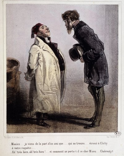 Borçlu ve Alacaklı, Cartoon de Gavarni, c. 1840. by Paul Gavarni
