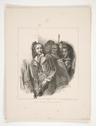Figaro her zaman yeşil odun bulacaktır. by Paul Gavarni