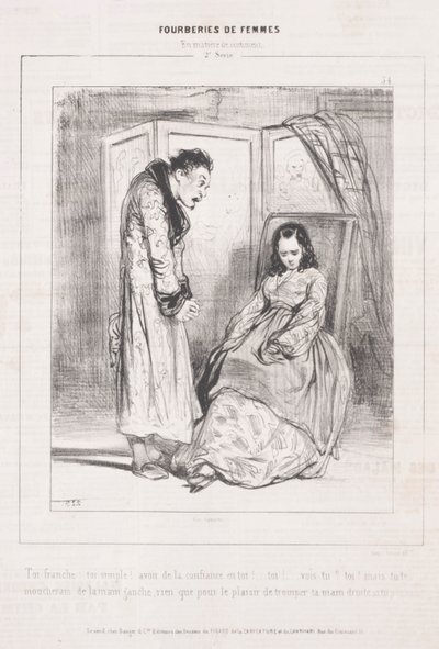 Kadınların Aldatmacaları: Duygu Konusunda, 1842. by Paul Gavarni