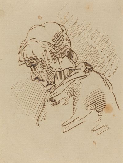 Bir Kadının Başı by Paul Gavarni