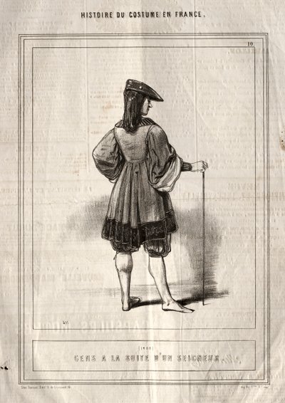 Fransa'da Kostüm Tarihi: Bir Lordu Takip Eden İnsanlar by Paul Gavarni