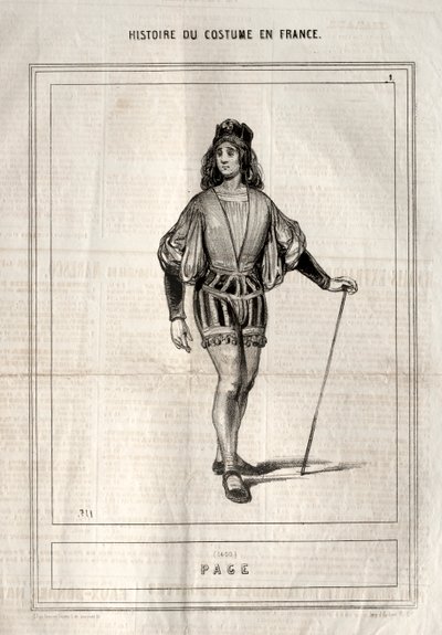 Fransa'da Kostüm Tarihi: Sayfa, 1843. by Paul Gavarni