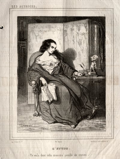 Aktrisler: Çalışma, 1843. by Paul Gavarni
