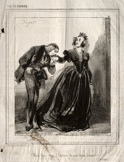 Aktrisler: Bizi Ellerimizi Öpecek Adam Yapar mısınız, 1843. by Paul Gavarni