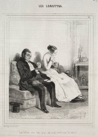 Loretteler, 1842. by Paul Gavarni