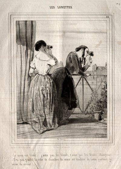 Loretteler, 1842. by Paul Gavarni