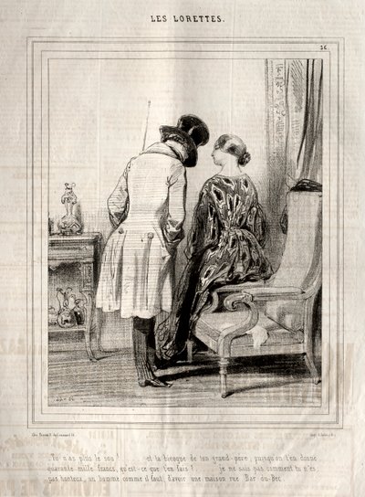 Loretteler, 1842. by Paul Gavarni
