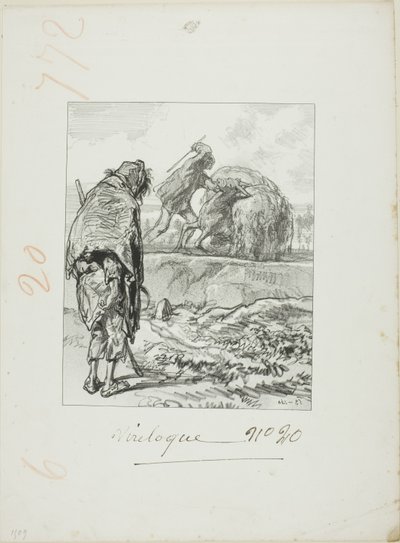 Les Propos de Thomas Vireloque: Michael, hizmetçisine maaş ödüyor (onu dövüyor) by Paul Gavarni