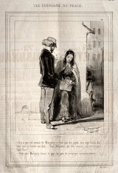 Paris Öğrencileri, 1842. by Paul Gavarni