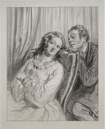 Maskeler ve yüzler: Burada ve orada: Mame Beauminet, majesteleri..., 1857-58. by Paul Gavarni