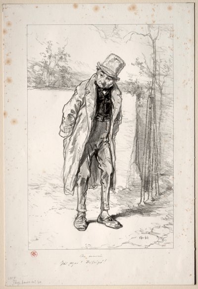 Fizyonomiler Parisiennes: Au Marais. İşte, Azor! burada!, 1857-58. by Paul Gavarni
