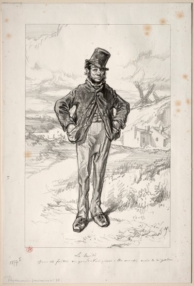 Fizyonomiler Parisiennes: Pazartesi, 1857-58. by Paul Gavarni