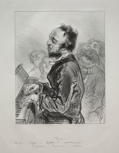 Piyano, 1853. by Paul Gavarni