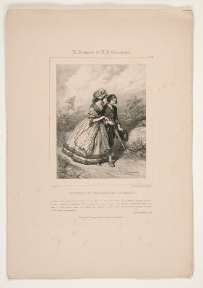 ROUSSEAU VE MADAME DE LARNAGE. by Paul Gavarni