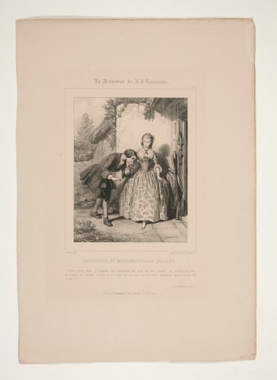 ROUSSEAU VE MADEMOISELLE GALLEY. by Paul Gavarni