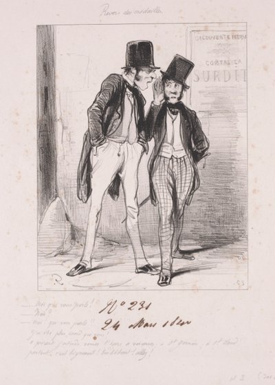 Madalyaların arka yüzü: Seninle konuşan ben, 1840. by Paul Gavarni